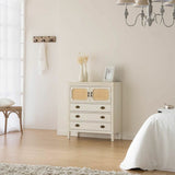 Chest of drawers Alexandra House Living White Rattan Fir wood MDF Wood 36 x 90 x 82 cm-6