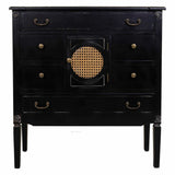 Chest of drawers Alexandra House Living Black Rattan Fir wood MDF Wood 38 x 90 x 85 cm-6