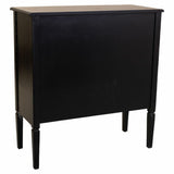 Chest of drawers Alexandra House Living Black Rattan Fir wood MDF Wood 38 x 90 x 85 cm-4