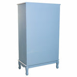 Cupboard Alexandra House Living Blue Rattan Fir wood MDF Wood 42 x 138 x 80 cm-4