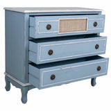 Chest of drawers Alexandra House Living Blue Rattan Fir wood MDF Wood 38 x 80 x 90 cm-7