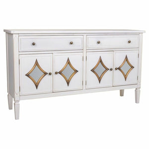 Sideboard Alexandra House Living White Metal Glass Fir wood 38 x 80 x 140 cm-0