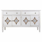 Sideboard Alexandra House Living White Metal Glass Fir wood 38 x 80 x 140 cm-6