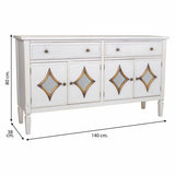 Sideboard Alexandra House Living White Metal Glass Fir wood 38 x 80 x 140 cm-5