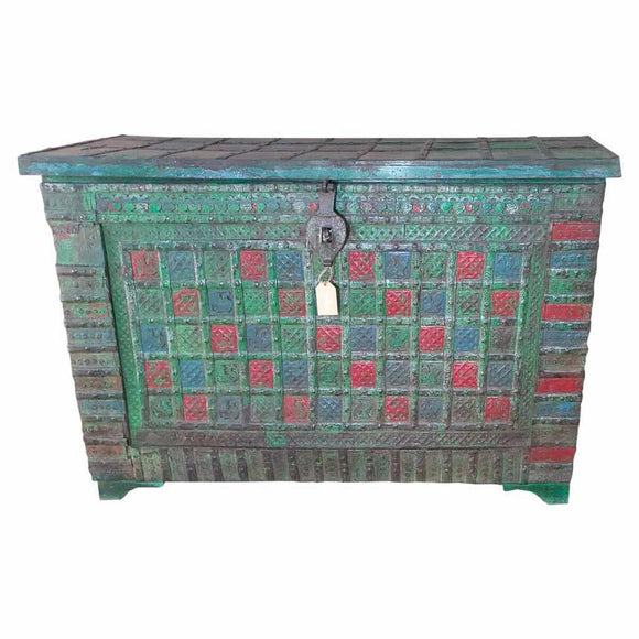 Chest Alexandra House Living Green Iron Acacia Mango wood 44 x 87 x 134 cm-0