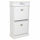 Shoe Rack Alexandra House Living White 28 x 98 x 50 cm 2 drawers-0