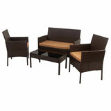 Table Set with 2 Armchairs Alexandra House Living Brown 4 Pieces-0