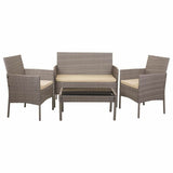 Table Set with 2 Armchairs Alexandra House Living Grey 4 Pieces-0