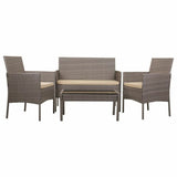 Table Set with 2 Armchairs Alexandra House Living Grey 4 Pieces-7