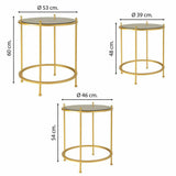 Set of 3 tables Alexandra House Living Gold 53 x 60 x 53 cm-4