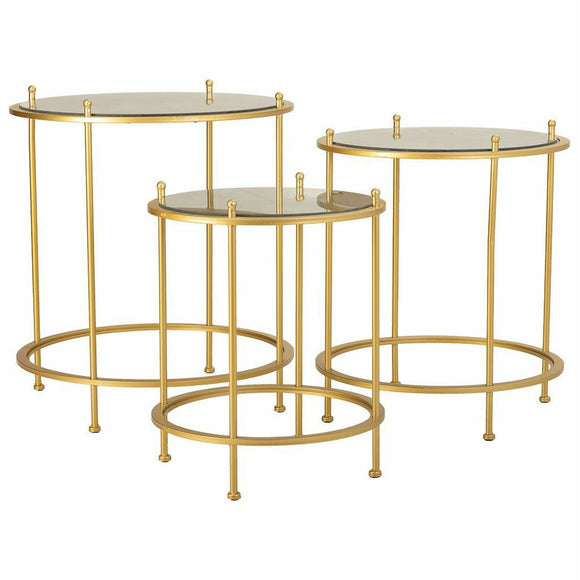 Set of 3 tables Alexandra House Living Gold 53 x 60 x 53 cm-0