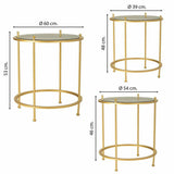 Set of 3 tables Alexandra House Living Gold 53 x 60 x 53 cm-4