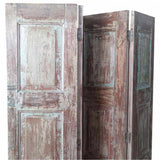 Folding screen Alexandra House Living Brown Acacia Mango wood 3 x 178 x 182 cm Traditional style-3