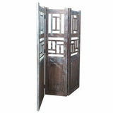 Folding screen Alexandra House Living Brown Acacia Mango wood 3 x 176 x 114 cm Traditional style-4