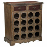 Bottle rack Alexandra House Living Brown Wood Metal 31 x 69 x 63 cm Furniture 2 drawers 16 bottles-0