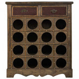 Bottle rack Alexandra House Living Brown Wood Metal 31 x 69 x 63 cm Furniture 2 drawers 16 bottles-5