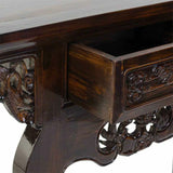 Hall Table with Drawers Alexandra House Living Brown Wood Elm wood 33 x 90 x 110 cm-2