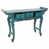 Hall Table with Drawers Alexandra House Living Blue Elm wood 37 x 78 x 132 cm-3