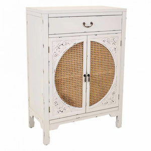 Hall Table with Drawers Alexandra House Living White Rattan Fir wood MDF Wood 36 x 100 x 70 cm-0