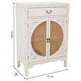 Hall Table with Drawers Alexandra House Living White Rattan Fir wood MDF Wood 36 x 100 x 70 cm-5