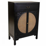 Hall Table with Drawers Alexandra House Living Black Rattan Fir wood MDF Wood 36 x 100 x 70 cm-0