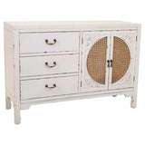 Sideboard Alexandra House Living White Rattan Fir wood 36 x 73 x 106 cm-0