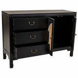 Sideboard Alexandra House Living Black Rattan Fir wood 36 x 73 x 106 cm-7