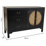 Sideboard Alexandra House Living Black Rattan Fir wood 36 x 73 x 106 cm-5