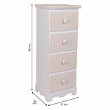 Chest of drawers Alexandra House Living White MDF Wood 26 x 80 x 31 cm-4