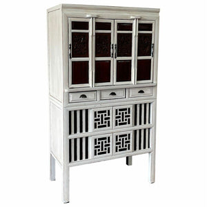 Cupboard Alexandra House Living White Wood Elm wood 48 x 173 x 97 cm-0