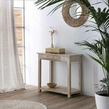 Hall Table with Drawers Alexandra House Living White Natural Mango wood MDF Wood 40 x 76 x 135 cm-7