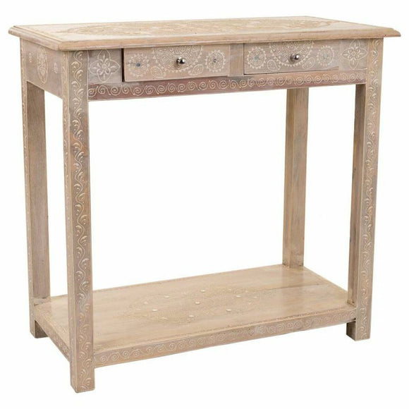 Hall Table with Drawers Alexandra House Living White Natural Mango wood MDF Wood 40 x 76 x 135 cm-0