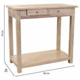 Hall Table with Drawers Alexandra House Living White Natural Mango wood MDF Wood 40 x 76 x 135 cm-4