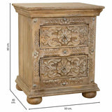 Nightstand Alexandra House Living Brown 40 x 60 x 50 cm-5