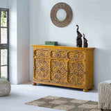 Sideboard Alexandra House Living Yellow Iron Mango wood 45 x 96 x 147 cm-8