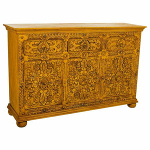 Sideboard Alexandra House Living Yellow Iron Mango wood 45 x 96 x 147 cm-0