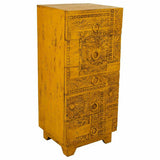 Chest of drawers Alexandra House Living Yellow Iron Mango wood 40 x 100 x 45 cm-0