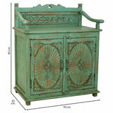 Sideboard Alexandra House Living Green Iron Mango wood 42 x 85 x 70 cm-6