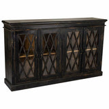 Sideboard Alexandra House Living Black Glass Mango wood 40 x 100 x 170 cm-0