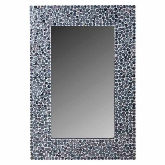 Wall mirror Alexandra House Living Grey Cream MDF Wood 91 x 3 x 60 cm-0