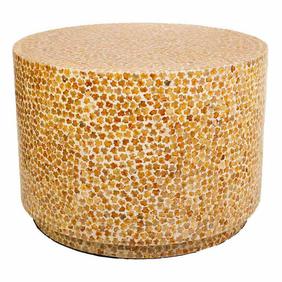 Centre Table Alexandra House Living Yellow Mother of pearl MDF Wood 65 x 46 x 65 cm-0