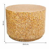 Centre Table Alexandra House Living Yellow Mother of pearl MDF Wood 65 x 46 x 65 cm-1