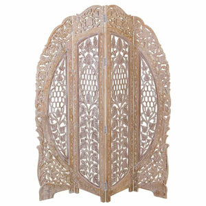 Folding screen Alexandra House Living White 2 x 180 x 153 cm-0