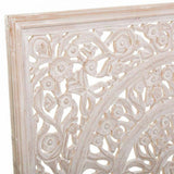 Wall Decoration Alexandra House Living White MDF Wood 4 x 120 x 120 cm-2