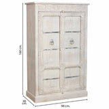 Wardrobe Alexandra House Living White Mango wood 98 x 160 x 46 cm-5