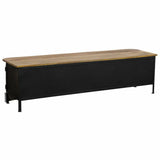 Sideboard Alexandra House Living White Natural Navy Blue Metal Mango wood 50 x 50 x 183 cm-4