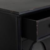 Sideboard Alexandra House Living Black Metal Glass 40 x 80 x 100 cm-3