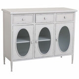 Sideboard Alexandra House Living White Metal Glass 40 x 80 x 100 cm-0