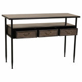 Hall Table with Drawers Alexandra House Living Brown Metal 42 x 80 x 122 cm-6