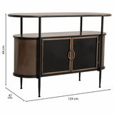 Sideboard Alexandra House Living Brown Metal Glass 42 x 80 x 121 cm-5